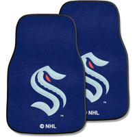 FANMATS 30085 Seattle Kraken Front 2-Piece Team Logo Carpet Car Mat Set, Front Row Automotive Floor Mats, Non-Slip Backing, Team Colors