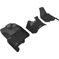 3D MAXpider 12-16 Ford F-250 350 450 Bench Seat No Floor Shift Kagu 1st Row Floormats - Black (L1FR08911509)