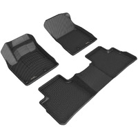 3D MAXpider All-Weather Floor Mats Compatible with Nissan Rogue 2021-2022 Custom Fit Car Mats Floor Liners, Kagu Series (1st & 2nd Row, Black)