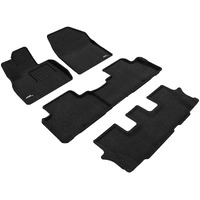 3D MAXpider Custom Fit Elegant Floor Mat (Black) for 2020-2022 KIA Telluride - 1ST Row 2ND Row 3RD Row