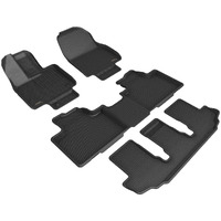 3D MAXpider Custom Fit Kagu Floor Mat (Black) Compatible with Toyota Highlander Hybrid (2nd Row Bench Seat) 2020-2024 - Full Set