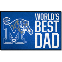 FANMATS 31221 University of Memphis Starter Mat Accent Rug - 19in. x 30in. | Sports Fan Home Decor Rug and Tailgating Mat World's Best Dad Starter Mat