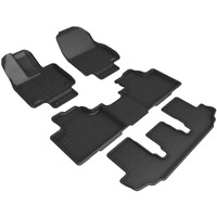 3D MAXpider Custom Fit Kagu Floor Mat (Black) for 2021-2022 Toyota Highlander - Complete Set