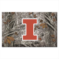 FANMATS 32863 University of Illinois Rubber Scraper Door Mat