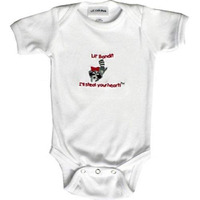 Lil Cub Hub 2WSSOR-36 White Short Sleeve Onesie - Raccoon44; 3-6 months