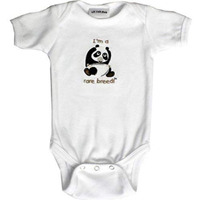 Lil Cub Hub 3WSSOP-03 White Short Sleeve Onesie - Panda44; 0-3 Months