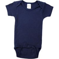 bambini Navy Interlock Short Sleeve Bodysuit Onezie