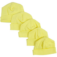 bambini 031-YELLOW-5 Baby Cap44; Yellow - Pack of 5