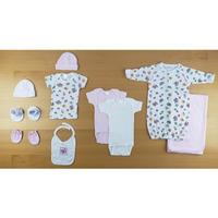 Bambini-Bambini Newborn Girls 10 Pc Set White/Pink