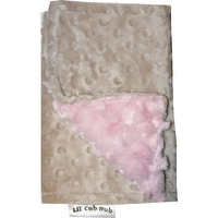 Lil' Cub Hub Minky Burp Cloth, Mocha Dot/Pink Rosebud