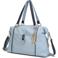 MKF Collection by Mia K. MKF-X416LBLU-NV Opal Satchel Bag44 Light Blue & Navy Combo