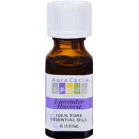 Aura Cacia 100 Percent Pure Lavender Harvest Essential Oil, 0.5 Ounce - 6 per case.6