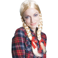 Dress Up America Blonde Pigtail Wig - Braided Wig for Woman - One Size Fits Most