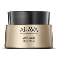 AHAVA 24K Gold Mineral Mud Mask - Luxury Mud Mask for Refined, Luminously Radiant Skin, Smoothes, Firms & Illuminates, includes 24K Gold, Osmoter, Dead Sea Mud, Matrixyl & Hyaluronic Acid, 1.7 Fl.Oz