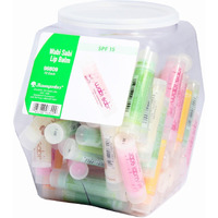 Baumgartens Wabi Sabi Lip Balm Hexagonal Tub Display of 72 Assorted Colors (96809)