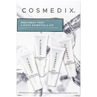 COSMEDIX Starter Kit | Four-Piece Travel Size Kit | Features Bestselling Skin Solutions | Includes Gentle Face Cleanser, Skin Treatment Serum, Exfoliator & Moisturizer, All Skin Types, Cruelty Free