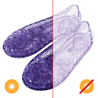 Del Sol Color-Changing Jelly Shoes - Princess Slipper - Changes Color from Clear to Purple in The Sun - Sturdy and Stylish, Made from USA Certified PVC - Kids 10