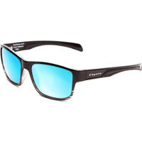 Coyote Bluefin Unisex Polarized Sunglasses in Gloss Black Grey/Blue Mirror 55 mm