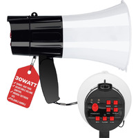 5Core Megaphone Bullhorn Speaker 30W Professional Bull Horn Battery Power Cheer Megafono 800 Yard Range Loudspeaker w Siren LED Light Recording Ergonomic Handle for Coaches Football Baseball - 148 LED