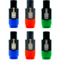 5 CORE 4 Pole Speakon Connector with Twist Lock Audio Male Plug Speak-On 6 Packs