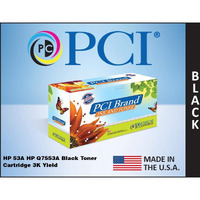 PCI Brand Remanufactured Toner Cartridge Replacement for HP 53A Q7553A Black Toner Cartridge 3K Yield