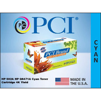 PCI Brand Remanufactured Toner Cartridge Replacement for HP 502A Q6471A Cyan Toner Cartridge 4K Yield