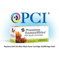 PCI Brand Remanufactured Toner Cartridge Replacement for Dell 2355 Black Toner Cartridge 331-0611 R2W64 YTVTC 10K Yield