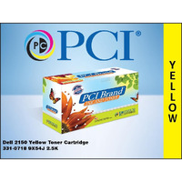 PCI Brand Compatible Toner Cartridge Replacement for Dell 2150 Yello Toner Cartridge 331-0718 9X54J NPDXG 2.5K Yield