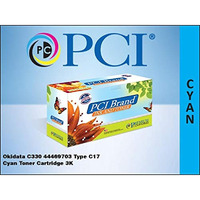 PCI Brand Compatible Toner Cartridge Replacement for Okidata 44469703 Type C17 C330 Cyan Toner Cartridge 3K Yield