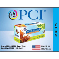 PCI Brand Compatible Toner Cartridge Replacement for Sharp MX-36NTCA Cyan Toner Cartridge 15K Yield