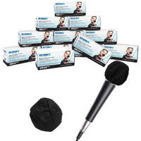 HamiltonBuhl X19MMPBKC HygenX Sanitary Disposable Microphone Covers -, Master Carton 12 Boxes of 100, Black