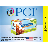 PCI Brand Compatible Toner Cartridge Replacement for Canon 3785B003AA Yellow Toner Cartridge 19K Yield