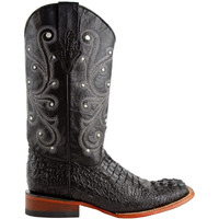 Ferrini Mens Stampede Crocodile Embroidered Square Toe Casual Boots Mid Calf - Black - Size 13 D