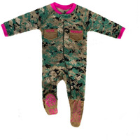 MARINE WOODLAND GIRL INFANT CRAWLER W/BOOTS