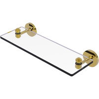 Allied Brass SB-1/16-PB South Beach Collection 16 Inch Glass Vanity Beveled Edges Shelf, Polished Brass