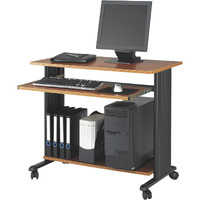 Safco Muv Fixed-Height Mobile Workstation Standing Desk - 35in.W, Cherry/Black, Model Number 1921CY