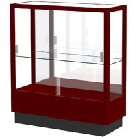 Waddell Heritage Mirror Back Countertop Display Case, 36W by 40H by 14  D, Hardwood Cordovan Finish, Made in The USA