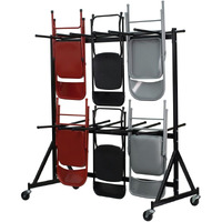 Flash Furniture Pryor Commercial Hanging Folding Chair Truck with Powder Coated Welded Steel Frame