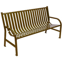 Witt Oakley Stadium Series SMB Metal Garden Bench Finish: Brown, Size: 60 , Arm Rest: No