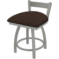 821 Catalina 18  Low Back Swivel Vanity Stool with Anodized Nickel Finish and Rein Coffee Seat