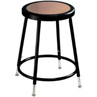 National Public Seating 19-27  Black Adjustable Stool ith Hardboard Seat