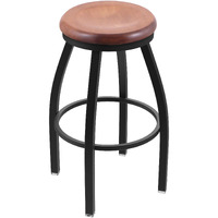 802 Misha 25  Sivel Counter Stool ith Black Wrinkle Finish and Medium Maple Seat