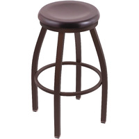 802 Misha 25  Sivel Counter Stool ith Bronze Finish and Dark Cherry Maple Seat