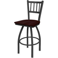 810 Contessa 25  Sivel Counter Stool ith Peter Finish and Dark Cherry Oak Seat