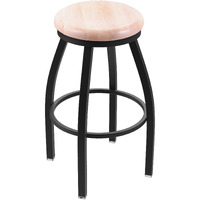 802 Misha 25  Sivel Counter Stool ith Black Wrinkle Finish and Natural Maple Seat