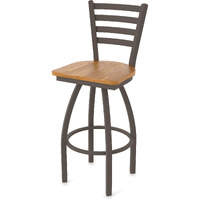 410 Jackie 25  Sivel Counter Stool ith Bronze Finish and Medium Oak Seat