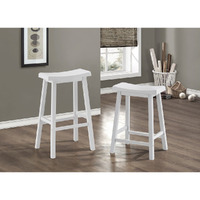 BARSTOOL - 2PCS / 29 H / WHITE SADDLE SEAT