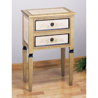 Meyda Tiffany Scroll 2 Drawer Occasional Table, 15  Depth x 24  Width x 36  Height