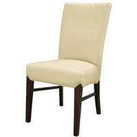 Ne Pacific Direct Milton Bonded Leather, Set of 2 Dining Chairs, Cream