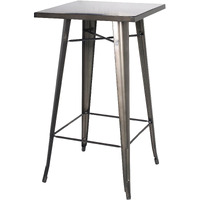 New Pacific Direct Metropolis Metal Bar Table, Gunmetal Grey